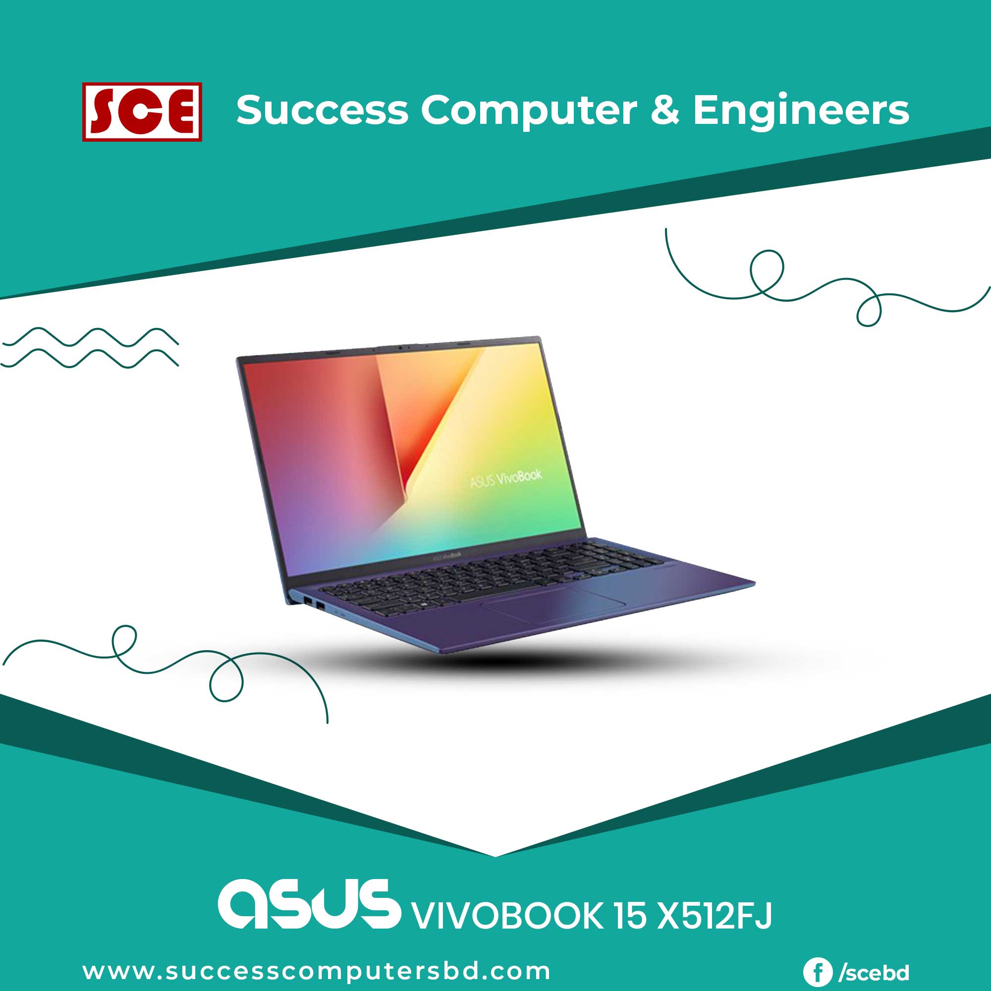 ASUS VivoBook 15 X512FJ Intel Core i5 8265U Processor (1.6 GHz up to 3.9  GHz,6 M Cache) 8 GB DDR4 Ram & 1TB HDD With NVIDIA MX230 2GB Graphics 15.6