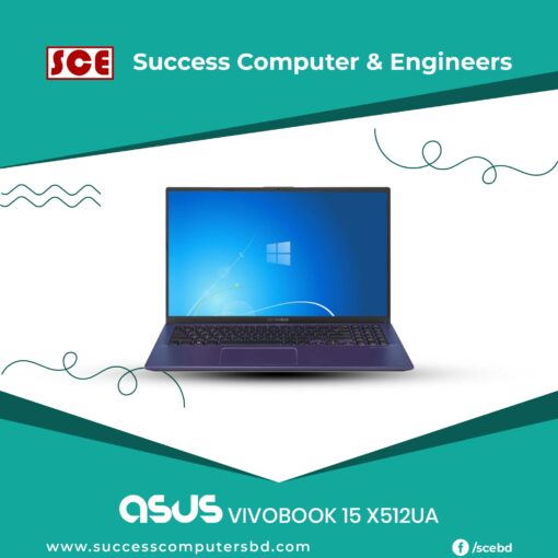 Asus VivoBook 15 X512UA 7th Gen Intel Core i3 7020U (2.3GHz, 4GB DDR4 Ram , 1TB HDD) 15.6 Inch HD (1366x768) AnitGlare Display, Genuine Windows 10, Peacock Blue #BR154T