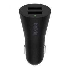 Belkin DUAL METALLIC CAR CHARGER,UNIVERSAL,24W,BLACK