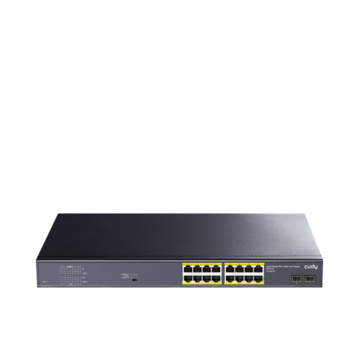 16-Port Gigabit PoE+ Switch with 2 Gigabit SFP Ports, Model: GS1020PS2