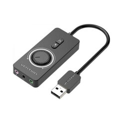 VENTION CDRBB USB 2.0 External Stereo Sound Adapter with Volume Control 0.15M Black ABS Type