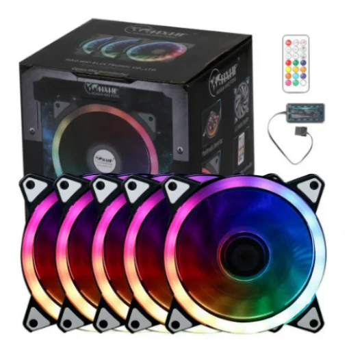 HXHF HF-200 RGB 5 IN 1 120MM CASE COOLING FAN PACK