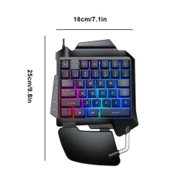 Alternative view of TJ ONE-HANDED RGB GAMING KEYPAD
