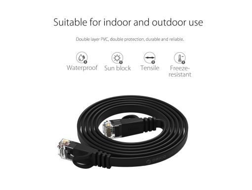 Orico PUG-C6B-50-BK Ethernet Patch/LAN Cable - (Black)